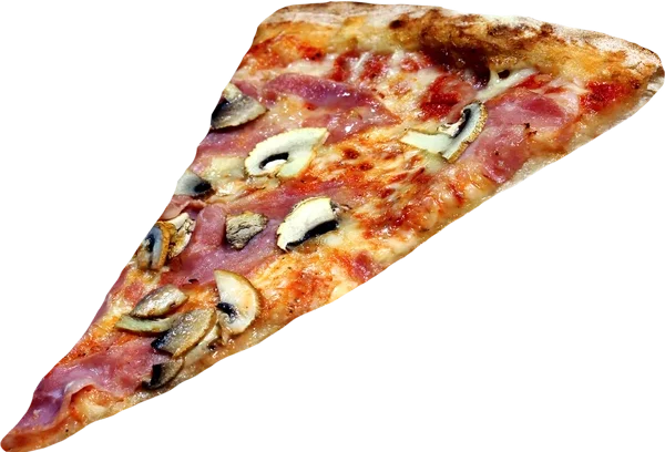 Kus šunkové pizzy se žampiony